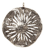 Saki White Bronze Sand Dollar Pendant 45x51mm