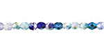 Czech Fire Polished Glass Blue Mix Round 4mm
