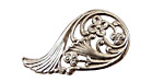 Stampt Antique Pewter (plated) Floral Wing Filigree (left) 38x20mm