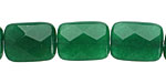 Emerald Candy Jade Faceted Thin Pillow 16x12mm