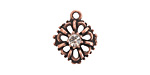 Nunn Design Antique Copper (plated) Flower Crystal Charm 15x18mm