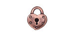 TierraCast Antique Copper (plated) Heart Lock Charm 14x16mm