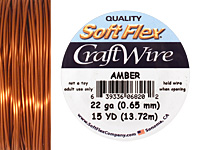 Soft Flex Amber Craft Wire 22 gauge, 15 yards