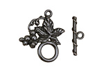 Gunmetal Grape Vine Toggle Clasp 27x24mm, 20mm bar