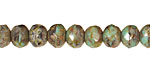 Czech Glass Mint Chocolate Chip Picasso Fire Polished Rondelle 6x9mm