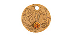 Nunn Design Antique Gold (plated) Decorative Small Circle Tag w/ Topaz Crystal 20mm