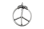 Rustic Charms Sterling Silver Large Peace Pendant 22x27mm