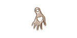 TierraCast Rhodium (plated) Heart Hand Charm 9x15mm
