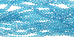 Aquamarine AB Crystal Faceted Rondelle 4mm