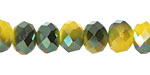 Iris Vintage Yellow Crystal Faceted Rondelle 8mm