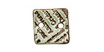 Earthenwood Studio Ceramic Peacock Iron Small Square Text Link 19mm