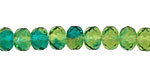 Czech Glass Seaweed Fire Polished Rondelle 6x9mm
