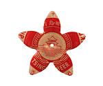 Trinket Foundry Red & Gold (Pagoda) Large 5 Petal Bottle Cap Flower 34mm