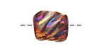 Xaz Raku Gold Luster Twisted Barrel 16-18x14-15mm