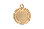 TierraCast Antique Gold (plated) Beaded Round Frame Drop 20x23mm