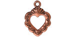 TierraCast Antique Copper (plated) Sacred Heart Ring 19x25mm