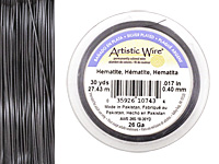 Artistic Wire Silver Plated Hematite 26 gauge, 30 yards