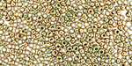 TOHO Gilded Marble Green Round 11/0 Seed Bead