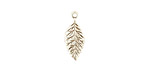 Stampt Antique Pewter (plated) Mint Leaf Charm 7x17mm