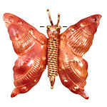 Patricia Healey Copper Coiled Rope Butterfly Pendant 48x42mm