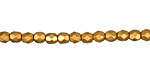 Czech Fire Polished Glass Matte Metallic Goldenrod Round 4mm