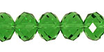 Kelly Green Crystal Faceted Rondelle 14mm
