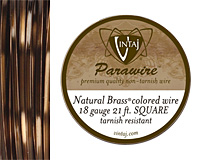 Vintaj Natural Brass Square Parawire 18 gauge, 21 feet