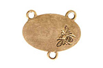 Nunn Design Antique Gold (plated) Large Oval Bee 2-1 Connector 22x25mm