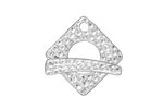 TierraCast Rhodium (plated) Hammered Square Toggle Clasp 18xmm, 23mm bar
