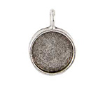 Nunn Design Antique Silver (plated) Large Circle Bezel Pendant 23x30mm