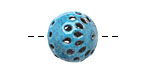 Painting with Fire Torch Fired Enamel Aqua Blue Moroccan Lantern Round 15mm
