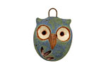 Kylie Parry Ceramic Blue Earth Hoot Owl Charm 19x26mm
