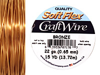 Soft Flex Bronze Craft Wire 22 gauge, 15 yards