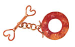 Patricia Healey Copper Ring w/ Hearts Toggle 30x27mm, 34mm bar