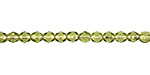 Czech Fire Polished Glass Silver Lined Olivine Round 4mm
