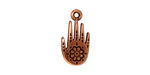 TierraCast Antique Copper (plated) Henna Hand Charm 9x19mm