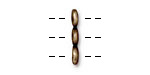 TierraCast Antique Brass (plated) Nugget 3-Hole Bar 7x19mm