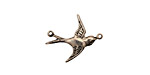 Stampt Antique Pewter (plated) Eastward Bird Connector 18x12mm
