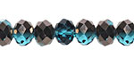 Capri Blue & Oiled Bronze Crystal Faceted Rondelle 10mm
