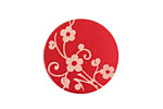 Lillypilly Red Floral Vine Anodized Aluminum Disc 25mm, 24 gauge