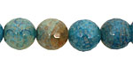 Blue Haze Fire Agate Faceted Round 12mm