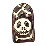 Earthenwood Studio Ceramic Skully Tombstone Pendant 24x43mm