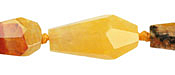 Yellow Agate Faceted Nugget 24-34x13-18mm