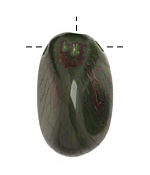 Tagua Nut Forest Green Nugget (3-hole) 22-30x37-42mm