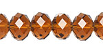 Dark Topaz Crystal Faceted Rondelle 14mm
