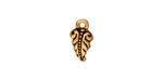 TierraCast Antique Gold (plated) Fern Frond Charm 7x13mm