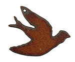 The Lipstick Ranch Rusted Iron Sparrow Pendant 42x32mm