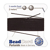 Black Griffin Nylon Beading Cord Size 6, 2 meters