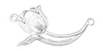Ezel Findings Rhodium (plated) Tulip Link 41x20mm