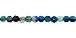 Sky Blue Line Agate Faceted Round 4mm